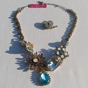 Betseyy Johnson Dragonfly Flower Pendant Necklace